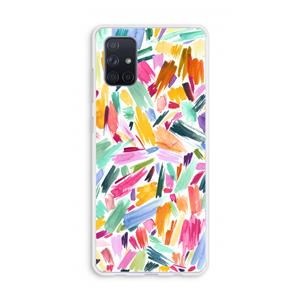 CaseCompany Watercolor Brushstrokes: Galaxy A71 Transparant Hoesje