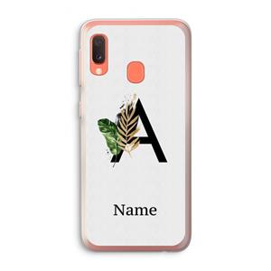 CaseCompany Charcoal Flora: Samsung Galaxy A20e Transparant Hoesje