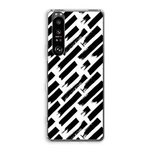 CaseCompany Zwarte vegen: Sony Xperia 1 III Transparant Hoesje