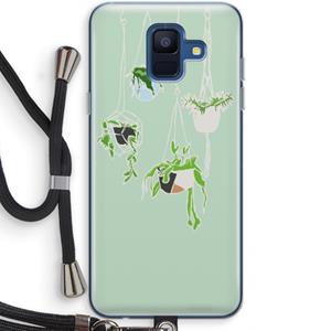 CaseCompany Hang In There: Samsung Galaxy A6 (2018) Transparant Hoesje met koord