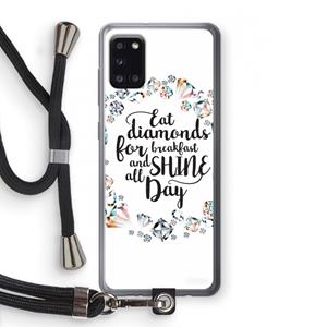 CaseCompany Diamonds: Samsung Galaxy A31 Transparant Hoesje met koord