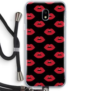 CaseCompany Lips: Samsung Galaxy J3 (2017) Transparant Hoesje met koord