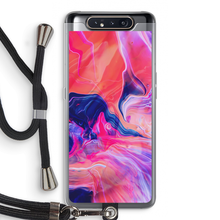 CaseCompany Earth And Ocean: Samsung Galaxy A80 Transparant Hoesje met koord