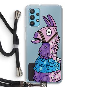 CaseCompany Lama: Samsung Galaxy A32 4G Transparant Hoesje met koord
