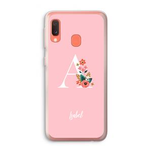 CaseCompany Pink Bouquet: Samsung Galaxy A20e Transparant Hoesje