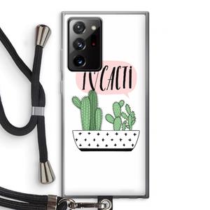 CaseCompany I love cacti: Samsung Galaxy Note 20 Ultra / Note 20 Ultra 5G Transparant Hoesje met koord