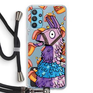 CaseCompany Loot Burger: Samsung Galaxy A32 4G Transparant Hoesje met koord