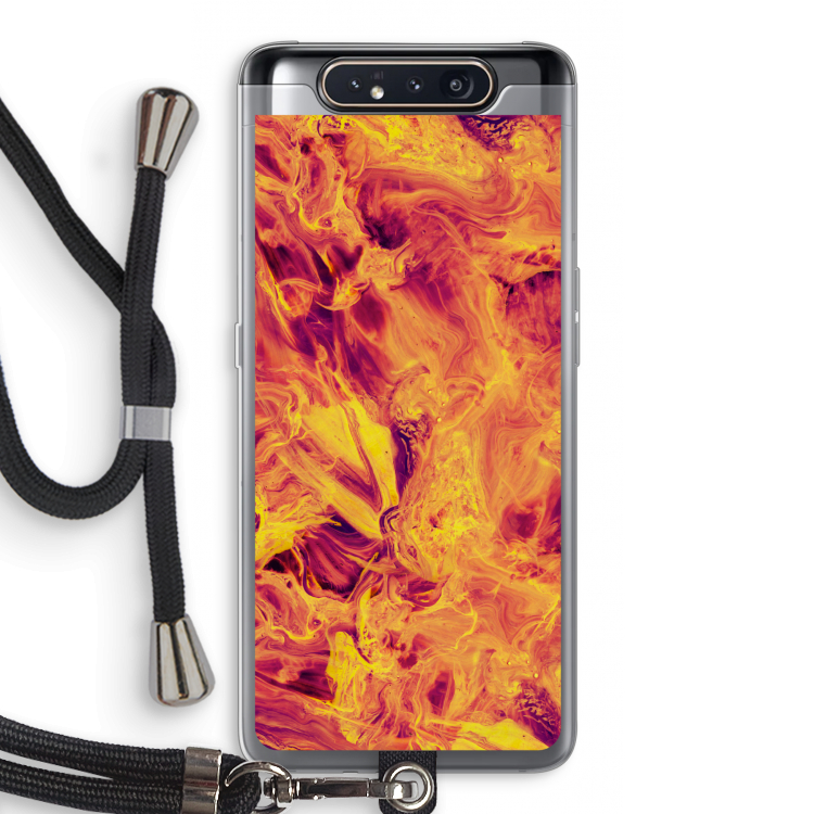CaseCompany Eternal Fire: Samsung Galaxy A80 Transparant Hoesje met koord