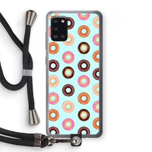 CaseCompany Donuts: Samsung Galaxy A31 Transparant Hoesje met koord