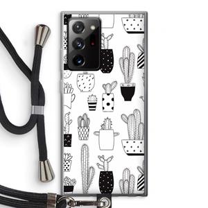 CaseCompany Cactusmotief: Samsung Galaxy Note 20 Ultra / Note 20 Ultra 5G Transparant Hoesje met koord