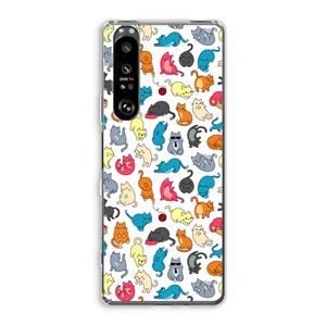 CaseCompany Kleurrijke katten: Sony Xperia 1 III Transparant Hoesje