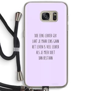 CaseCompany Gek: Samsung Galaxy S7 Transparant Hoesje met koord