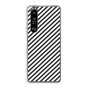 CaseCompany Strepen zwart-wit: Sony Xperia 1 III Transparant Hoesje