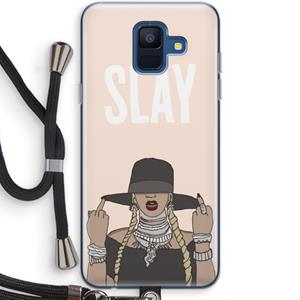 CaseCompany Slay All Day: Samsung Galaxy A6 (2018) Transparant Hoesje met koord