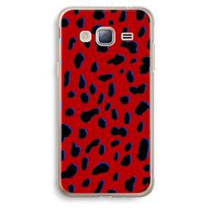 CaseCompany Red Leopard: Samsung Galaxy J3 (2016) Transparant Hoesje