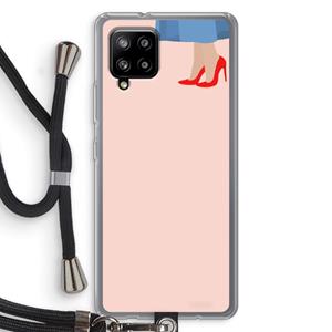 CaseCompany High heels: Samsung Galaxy A42 5G Transparant Hoesje met koord