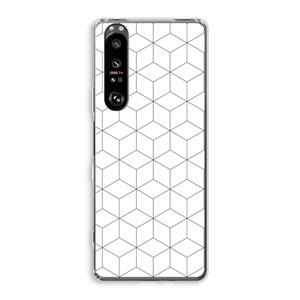 CaseCompany Zwart-witte kubussen: Sony Xperia 1 III Transparant Hoesje