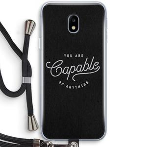 CaseCompany Capable: Samsung Galaxy J3 (2017) Transparant Hoesje met koord