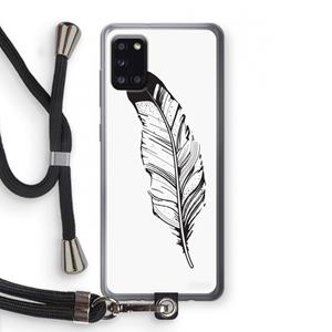 CaseCompany Pluim: Samsung Galaxy A31 Transparant Hoesje met koord