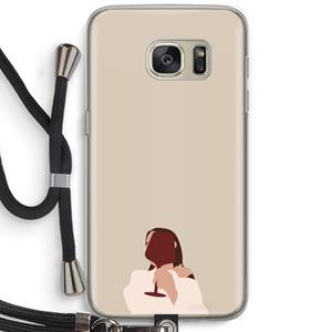 CaseCompany I drink wine: Samsung Galaxy S7 Transparant Hoesje met koord
