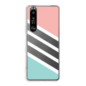CaseCompany Strepen pastel: Sony Xperia 1 III Transparant Hoesje
