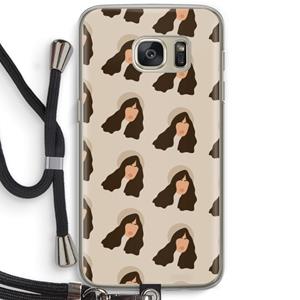 CaseCompany Bonjour mon amour: Samsung Galaxy S7 Transparant Hoesje met koord