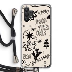 CaseCompany Good vibes: Samsung Galaxy A32 5G Transparant Hoesje met koord
