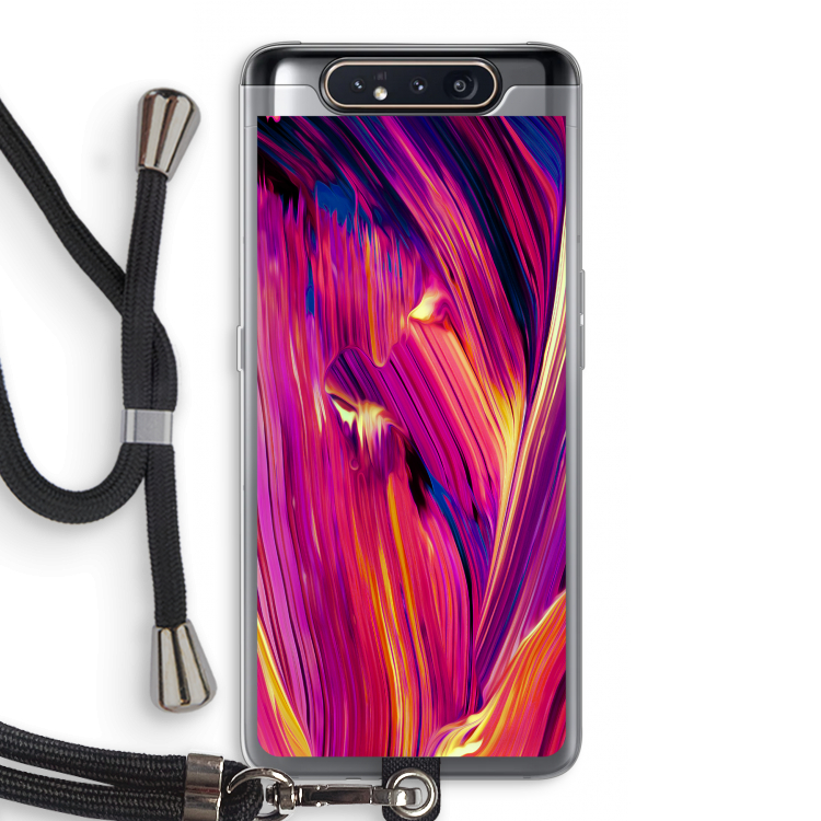 CaseCompany Phoenix: Samsung Galaxy A80 Transparant Hoesje met koord