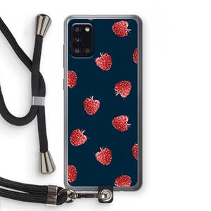 CaseCompany Framboosjes: Samsung Galaxy A31 Transparant Hoesje met koord