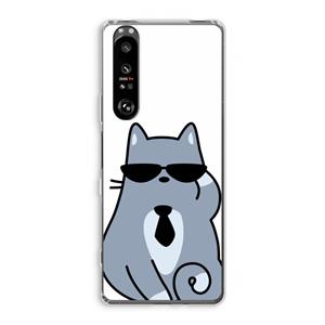 CaseCompany Cool cat: Sony Xperia 1 III Transparant Hoesje