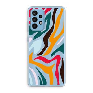 CaseCompany Colored Zebra: Samsung Galaxy A52 Transparant Hoesje