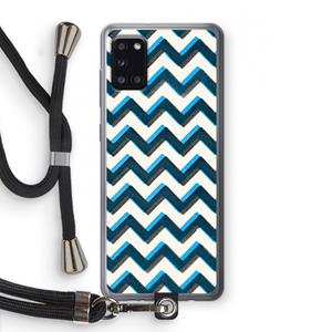 CaseCompany Onderbroken lijn: Samsung Galaxy A31 Transparant Hoesje met koord