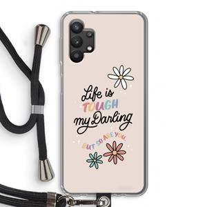 CaseCompany Tough Life: Samsung Galaxy A32 5G Transparant Hoesje met koord