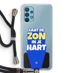 CaseCompany Laat de zon in je hart: Samsung Galaxy A32 4G Transparant Hoesje met koord