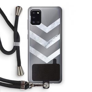 CaseCompany Marmeren pijlen: Samsung Galaxy A31 Transparant Hoesje met koord