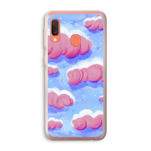 CaseCompany Roze wolken met vogels: Samsung Galaxy A20e Transparant Hoesje