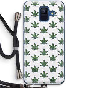 CaseCompany Weed: Samsung Galaxy A6 (2018) Transparant Hoesje met koord