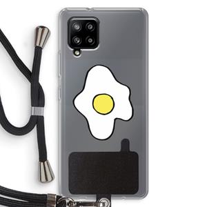 CaseCompany Spiegelei: Samsung Galaxy A42 5G Transparant Hoesje met koord