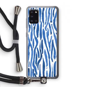 CaseCompany Blauwe nerven: Samsung Galaxy A31 Transparant Hoesje met koord