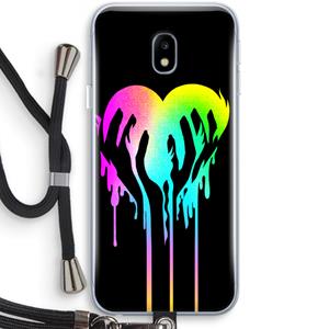 CaseCompany Hold My Heart: Samsung Galaxy J3 (2017) Transparant Hoesje met koord