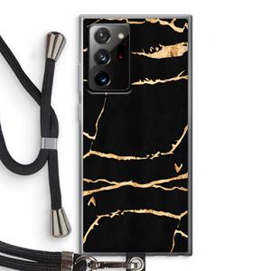 CaseCompany Gouden marmer: Samsung Galaxy Note 20 Ultra / Note 20 Ultra 5G Transparant Hoesje met koord