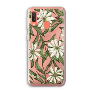 CaseCompany Wit bloemenpatroon: Samsung Galaxy A20e Transparant Hoesje