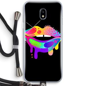CaseCompany Lip Palette: Samsung Galaxy J3 (2017) Transparant Hoesje met koord
