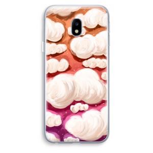 CaseCompany Katoen Wolken: Samsung Galaxy J3 (2017) Transparant Hoesje