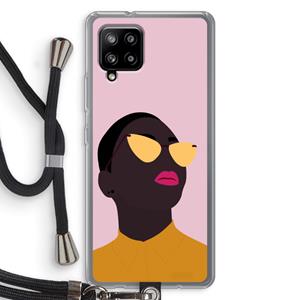 CaseCompany Yellow glasses: Samsung Galaxy A42 5G Transparant Hoesje met koord
