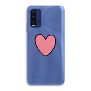 CaseCompany Hartje: Xiaomi Redmi 9T Transparant Hoesje