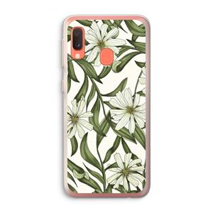 CaseCompany Wit bloemenpatroon: Samsung Galaxy A20e Transparant Hoesje