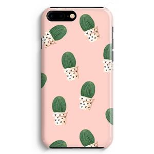 CaseCompany Cactusprint roze: iPhone 8 Plus Volledig Geprint Hoesje