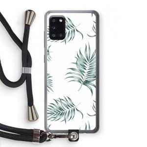 CaseCompany Simple leaves: Samsung Galaxy A31 Transparant Hoesje met koord