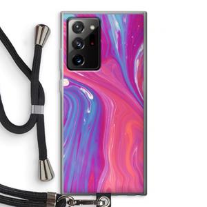 CaseCompany Paarse stroom: Samsung Galaxy Note 20 Ultra / Note 20 Ultra 5G Transparant Hoesje met koord